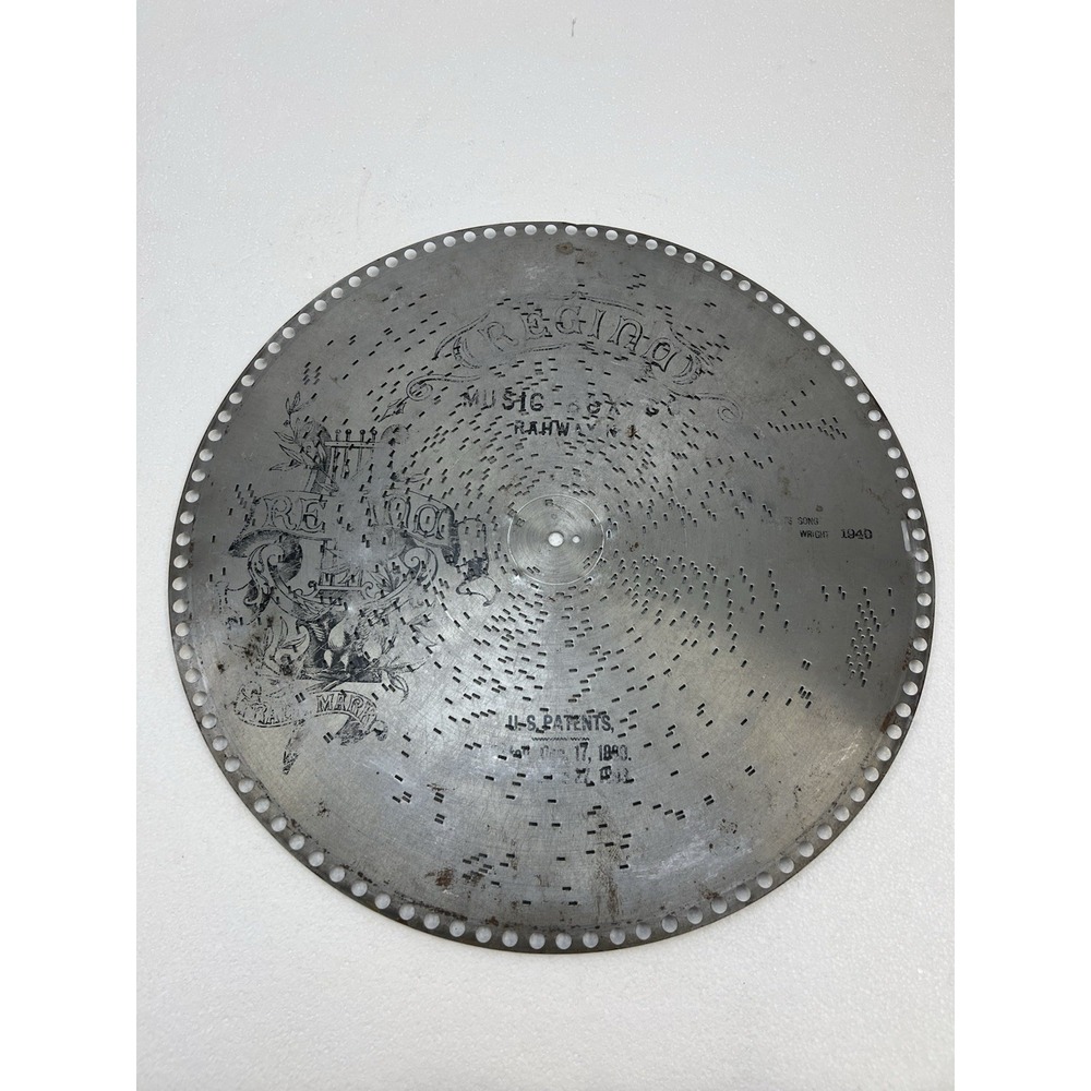 REGINA MUSIC BOX DISC 15 1/2" Violets Song antique metal #1940 Wright vintage